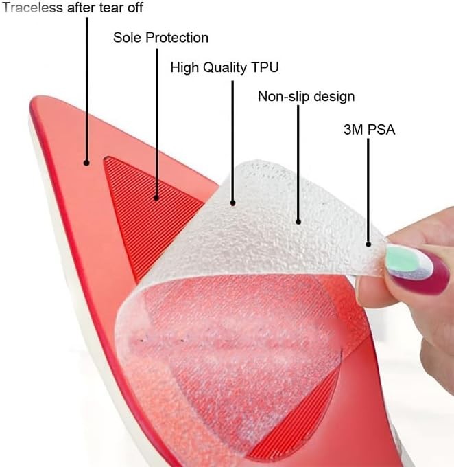 Sneaker Sole Protectors 4 Pack – Clear Self-Adhesive Shoe Sole Guard & Anti-Slip