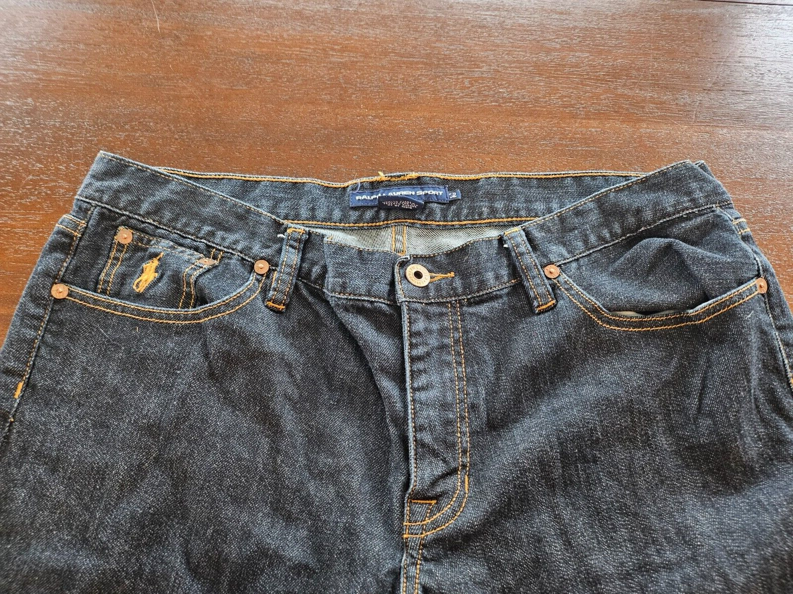 RALPH LAUREN SPORT Dark Denim Jeans Size 32 x 31 Embroidered Pony