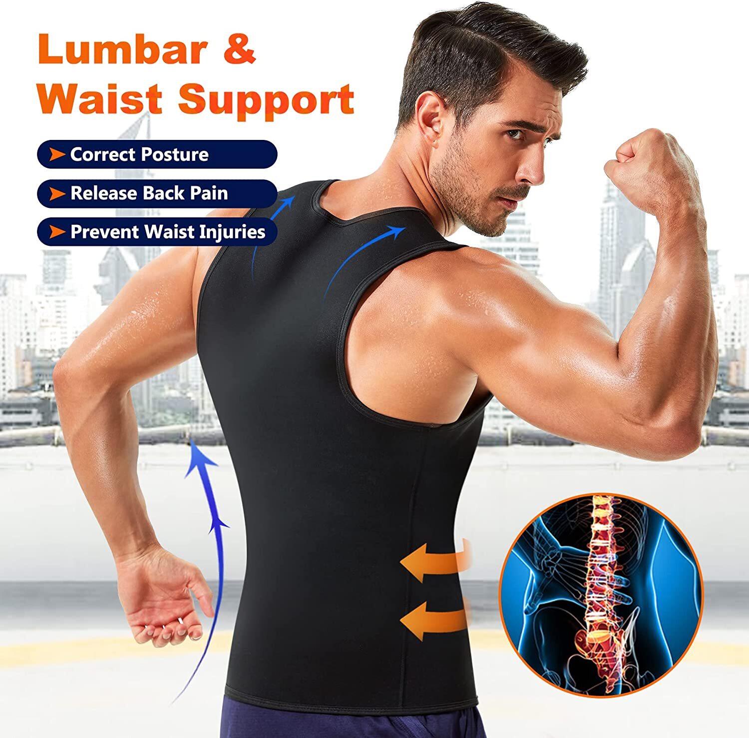 Men’s Sweat Sauna Chaleco Tank Top Body Shaper Fajas Para Hombres Reductora Vest