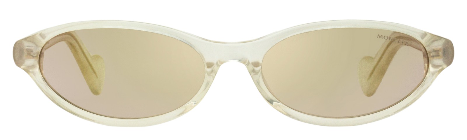 Moncler Elongated Oval Sunglasses ML0117 25G Clear Ivory 58mm