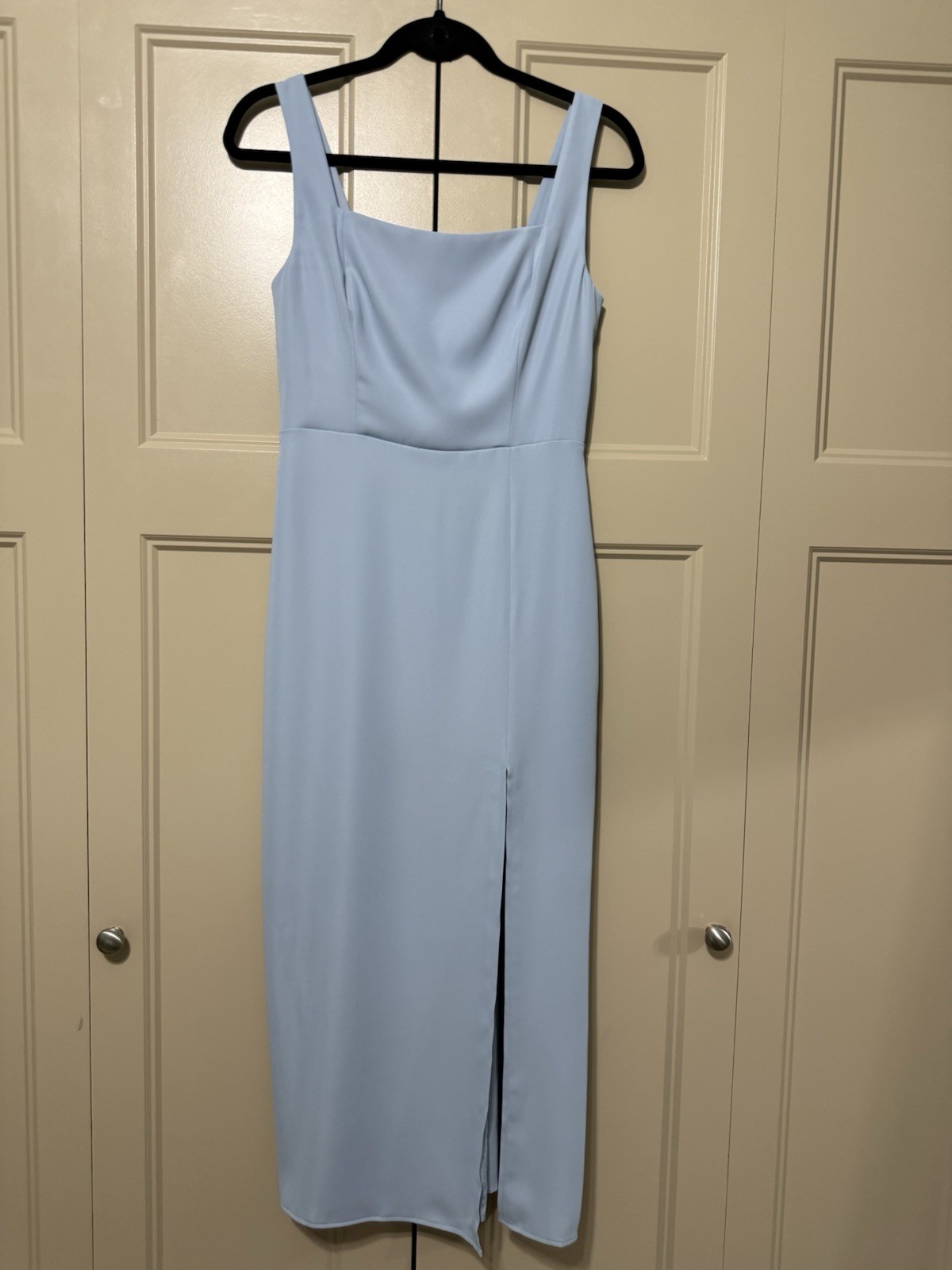 Babaton ’90s Slit Satin Midi Dress from Aritzia in Dew Blue Size 6