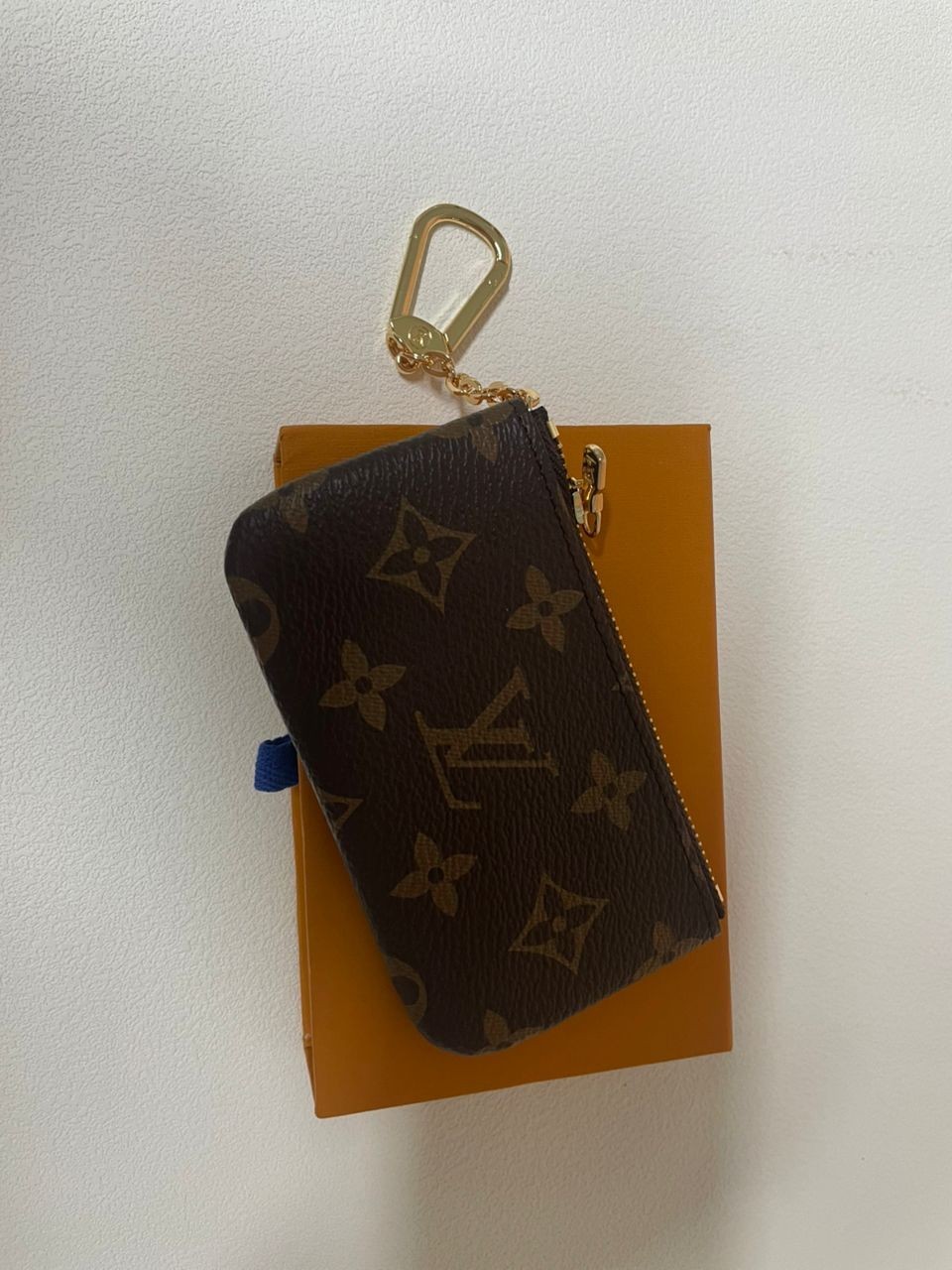 Authentic Louis Vuitton Monogram Key Pouch Pochette Cles Coin Purse W/Box & Bag