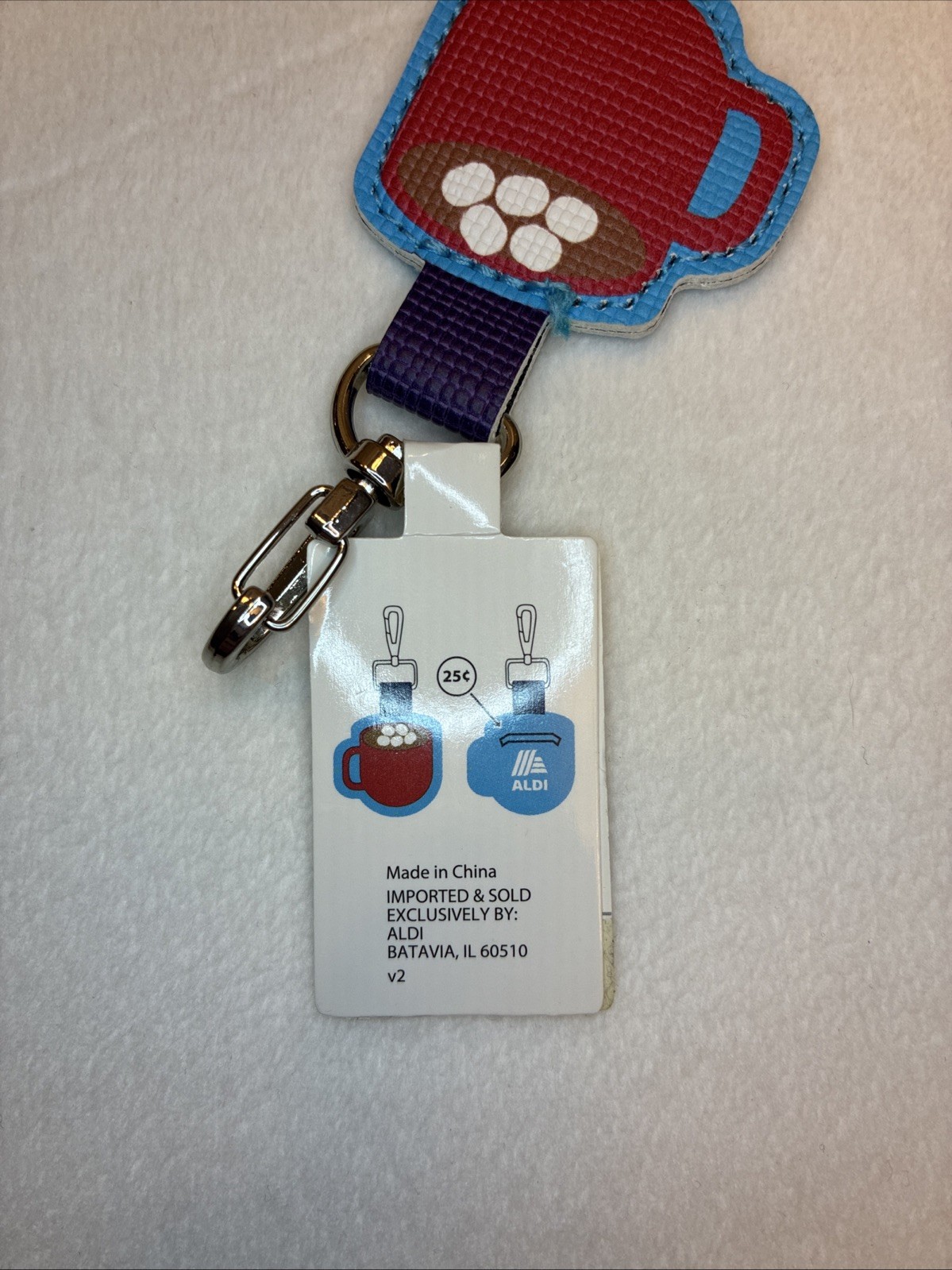 ALDI Quarter Holder Keeper Original Hot Cocoa NEW 2019 Keychain NWT