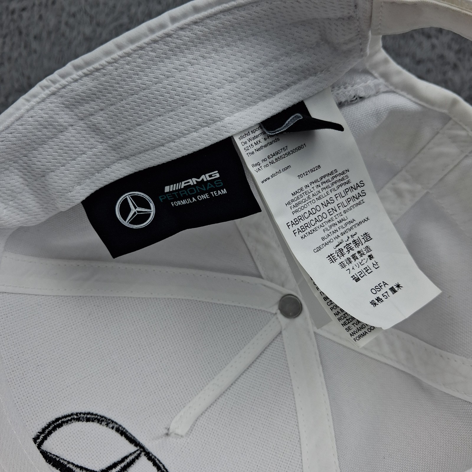 Mercedes Benz Hat Cap Strap Back White AMG Petronas Formula One F1 Racing Mens