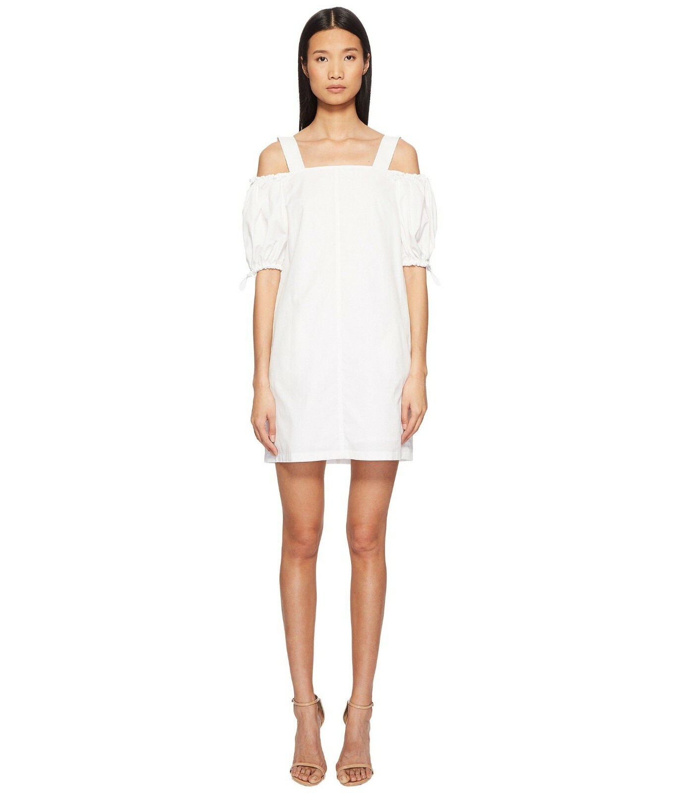 Sportmax White Cina Cold Shoulder Puff Short Sleeve Dress Women’s Size 10 L70905