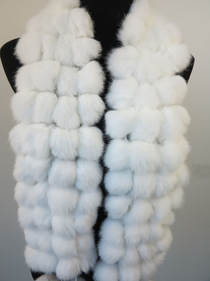 100% real rabbit fur pom poms scarf/ cape/ wrap 7 wonderful color available