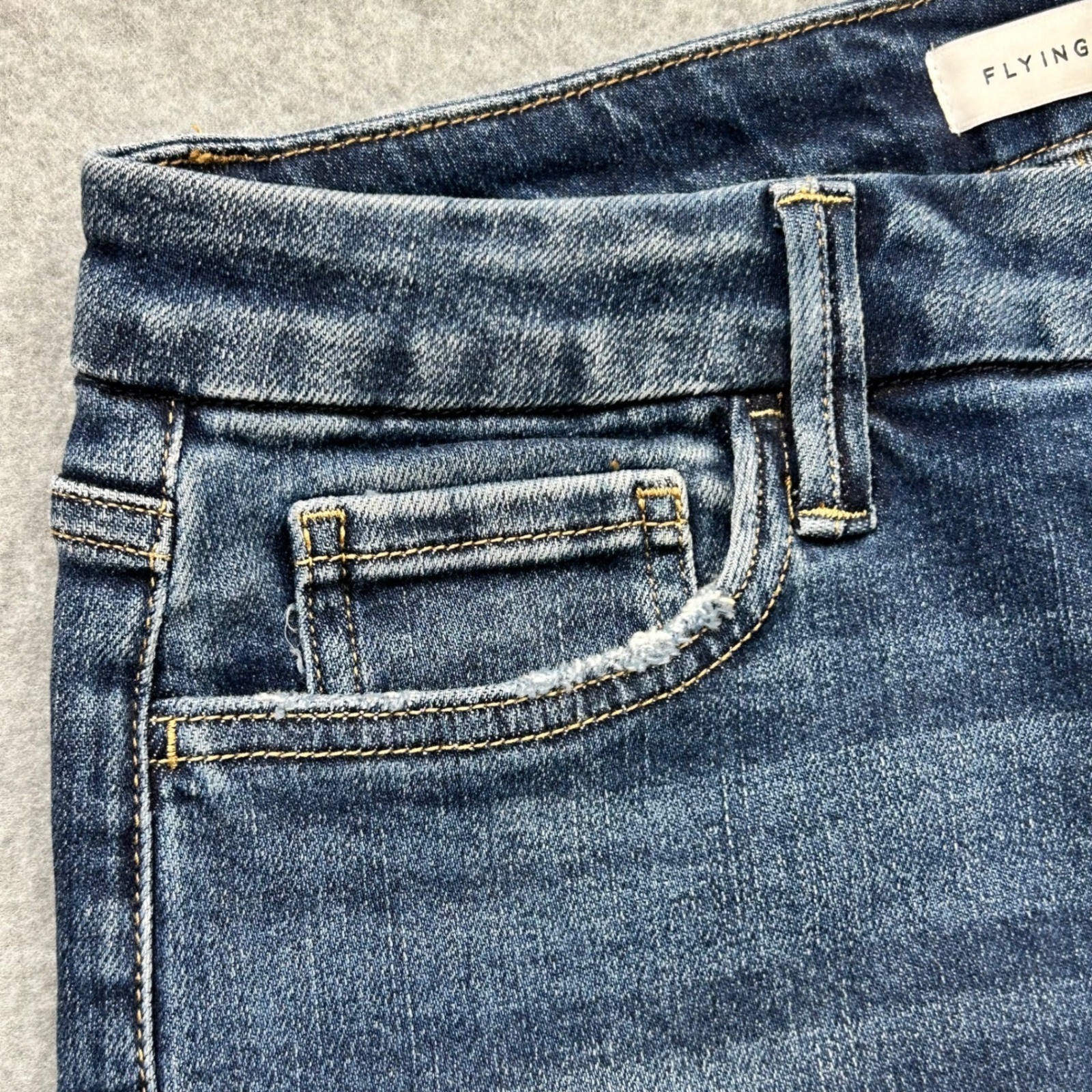 Flying Monkey Los Angeles Straight Leg Jeans Dark Wash High Rise Size 28 F5363