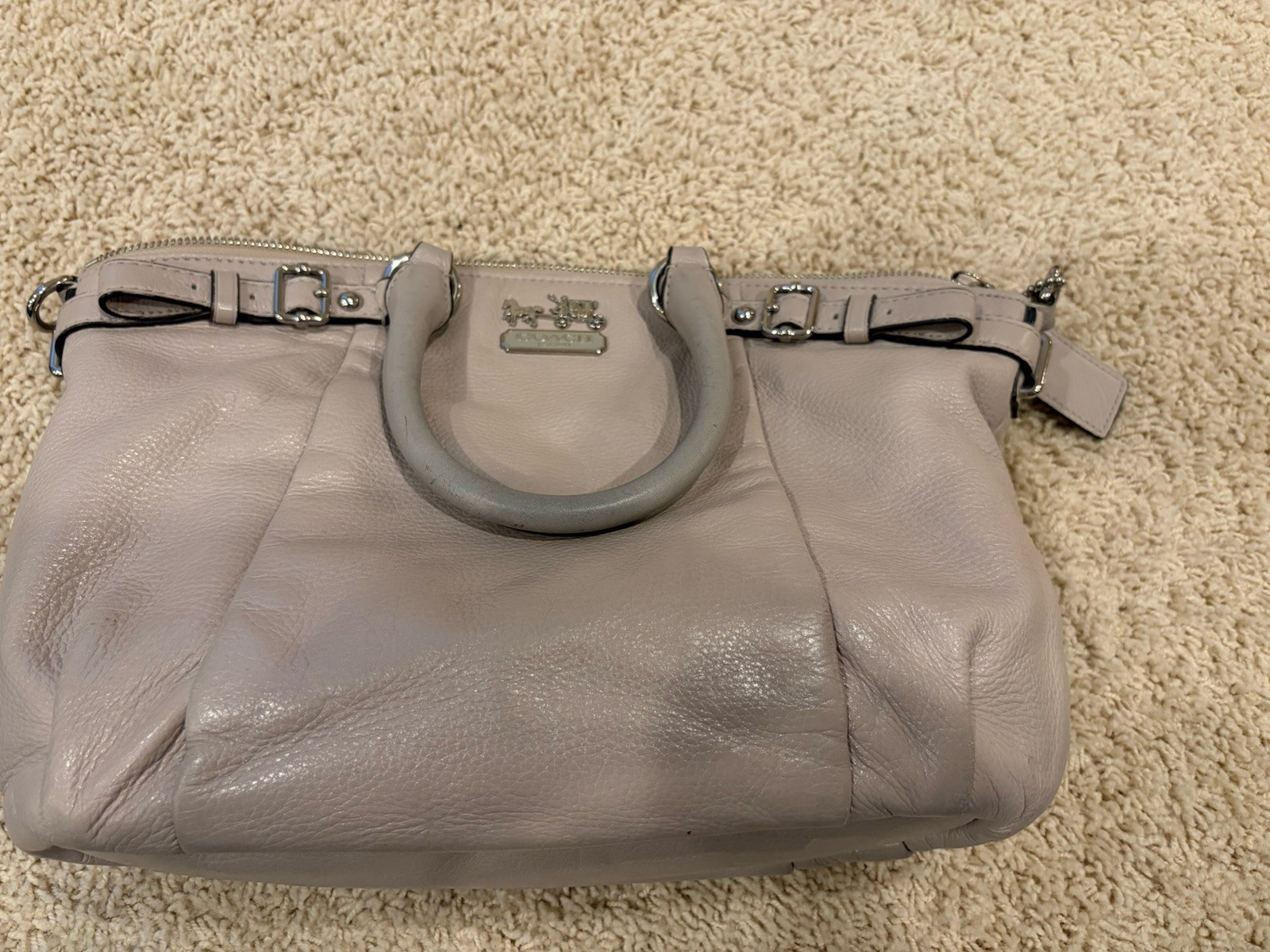 COACH MADISON SOPHIA in Bone, ITALIAN PEBBLED LEATHER SATCHEL. Very Nice
