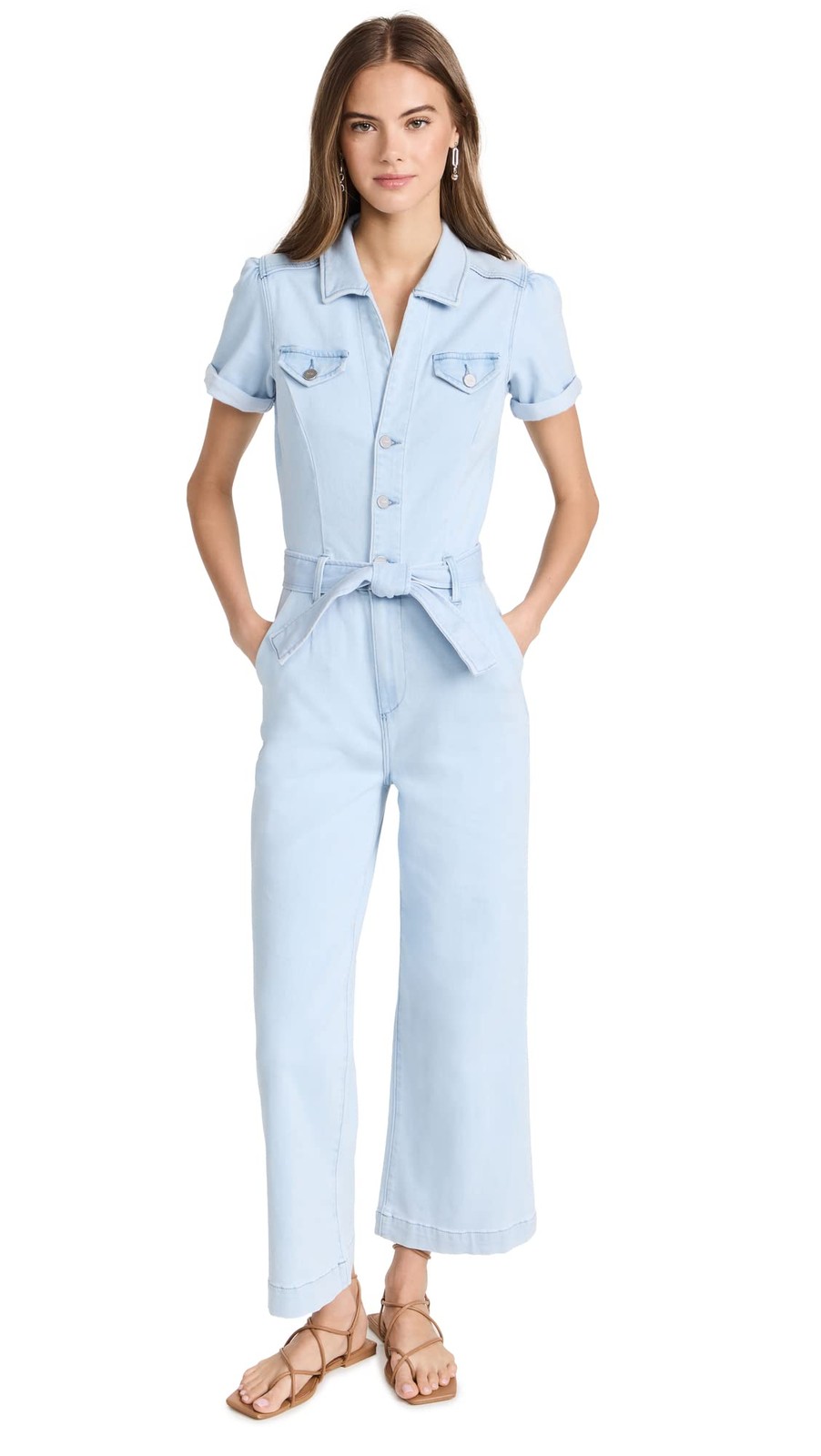PAIGE Women’s Anessa Jumpsuit Puff Sleeve Cropped Ankle Legnth in Kokomo, 8