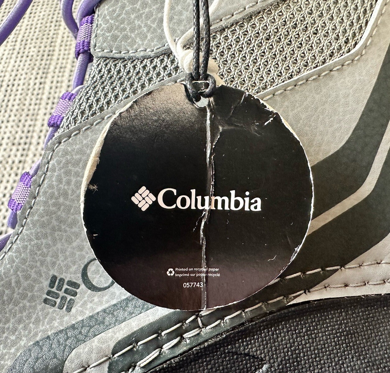Columbia Bugaboot Girls 2 Gray Purple Snow Boots Faux Fur Waterproof Omni-Heat