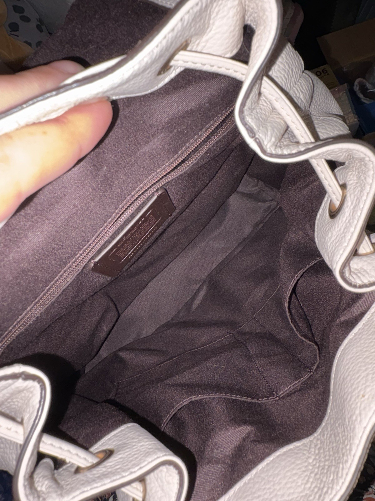 AUTHENTIC Coach Billie Backpack In Cream Pebbled Leather
