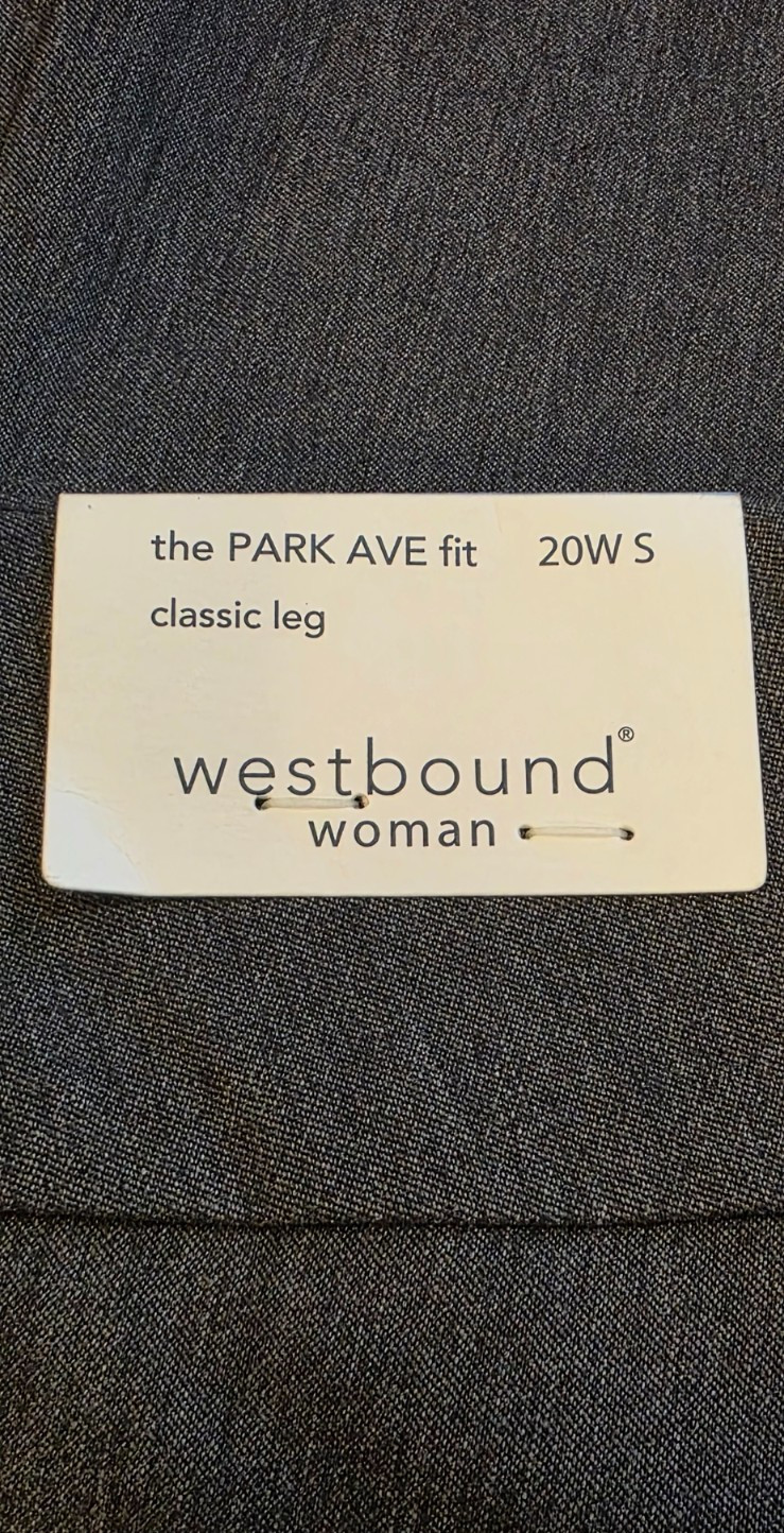 NWT Westbound Park Ave Fit Slim FX Gray Pull-On Pants Women’s 20W Short