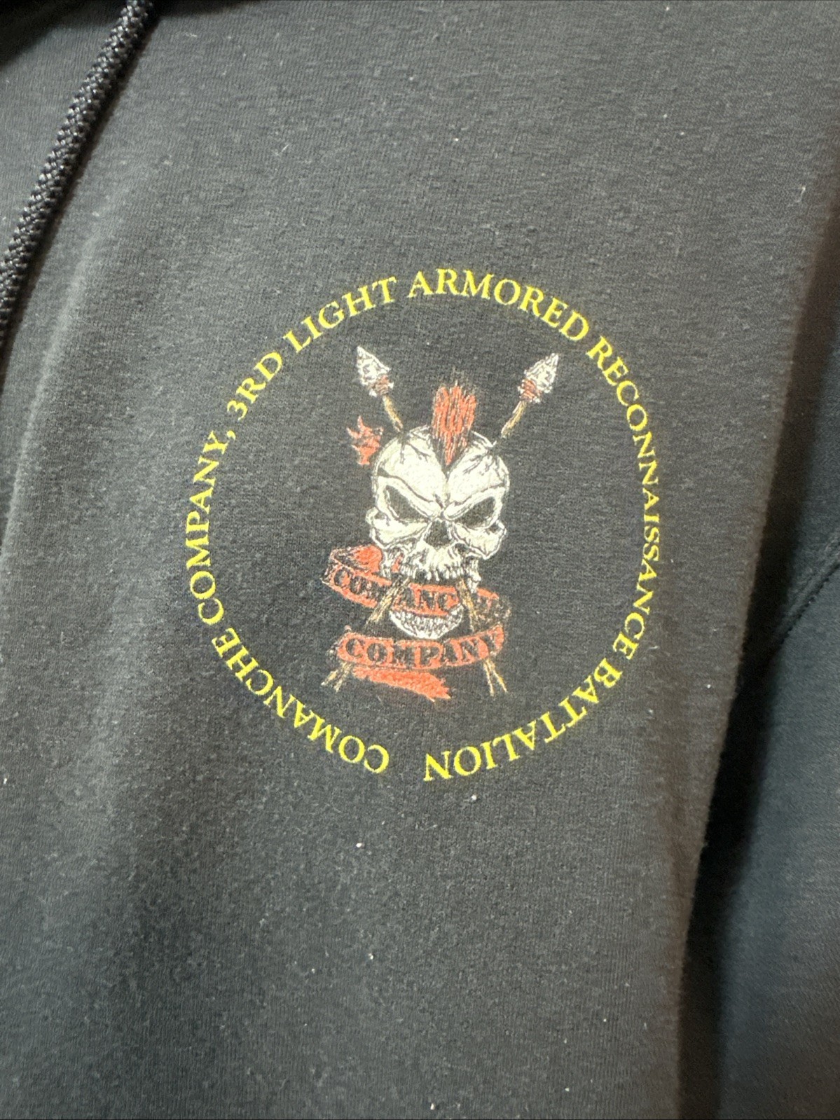 3rd Light Armored Reconnaissance Battalion Hoodie Comanche Company Men Size L