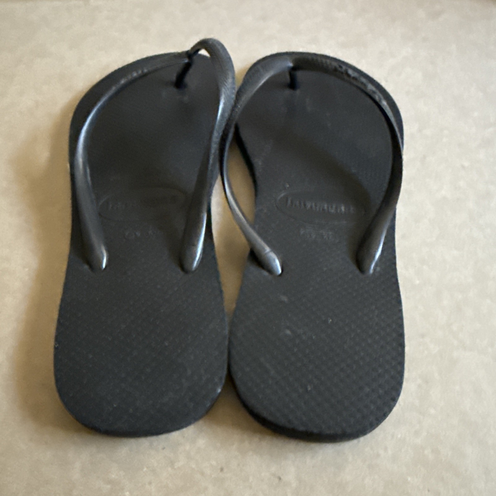 Havaianas Slim Black Classic Flip Flops 39/40 – Preowned Excellent Very Clean