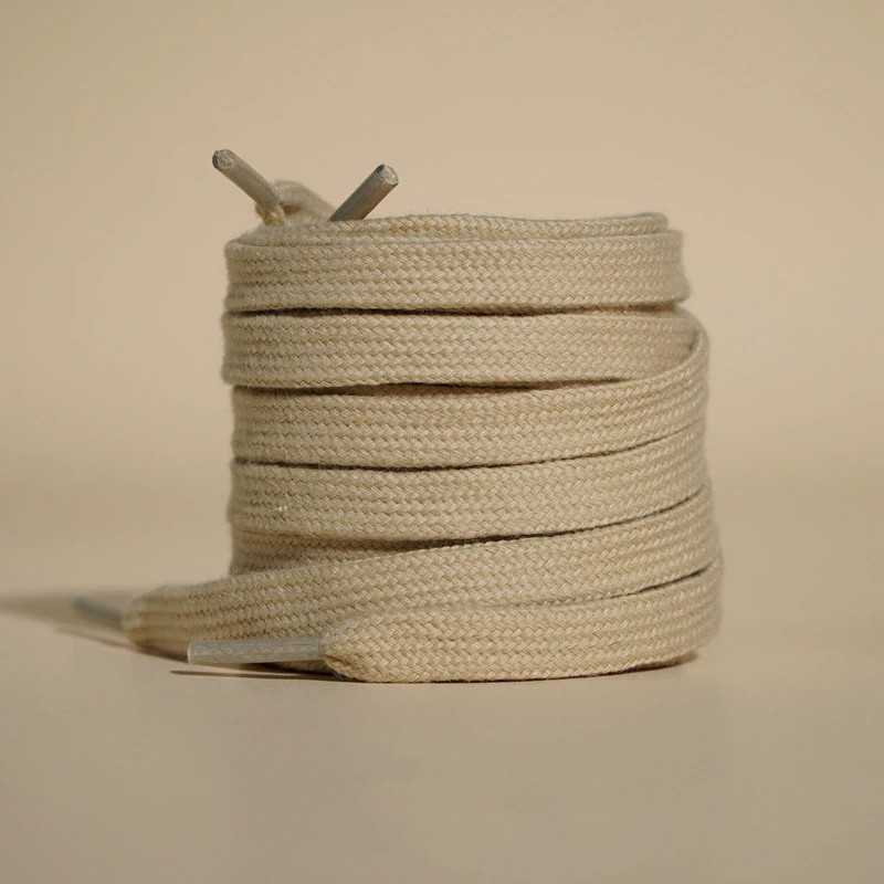 0.8 Cm Wide Unisex Solid-Color Shoelaces Flat High-Quality Cotton Shoelace Suita