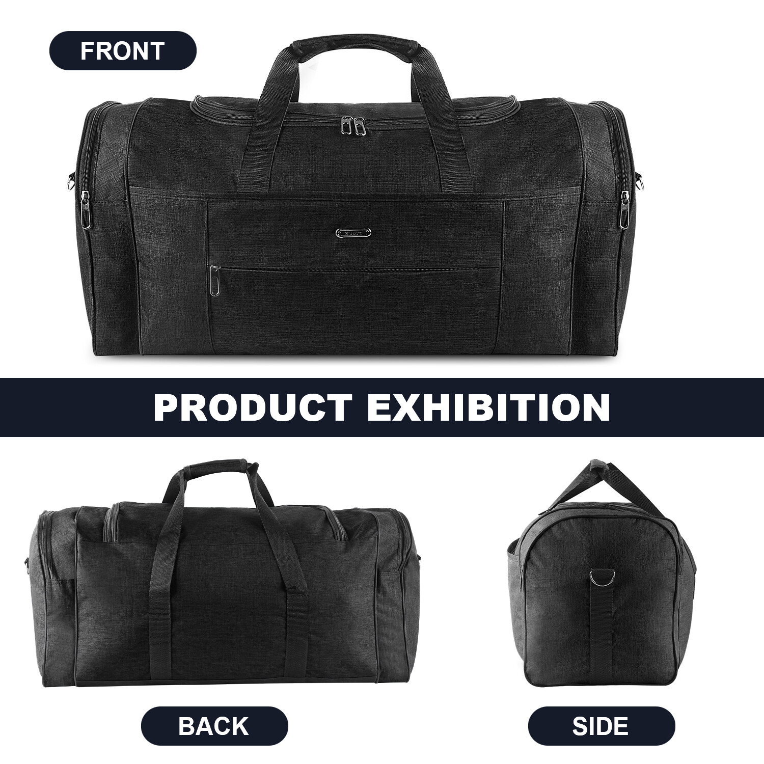 Military Canvas Duffle Bag-Heavy-Duty Gym&Travel Luggage with Shoulder Strap 92L