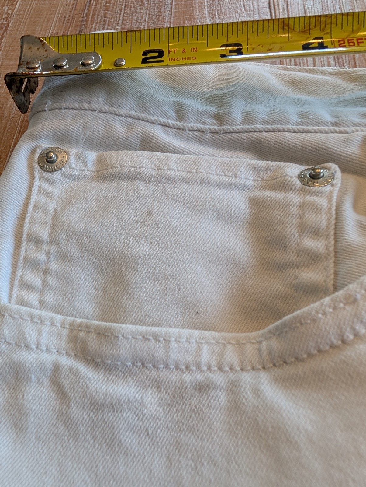 RALPH LAUREN POLO Men’s Dungarees White Denim Size 33/32 97% Cotton 3% Elastane