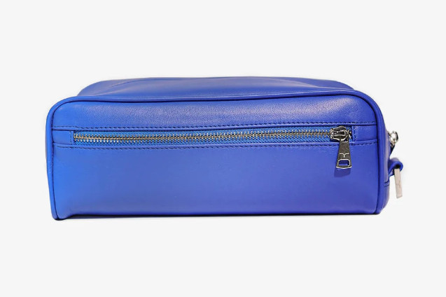 Larusmiani Milano Wash Bag Kaiser – Blue – Toiletry Bag – Made in Italy