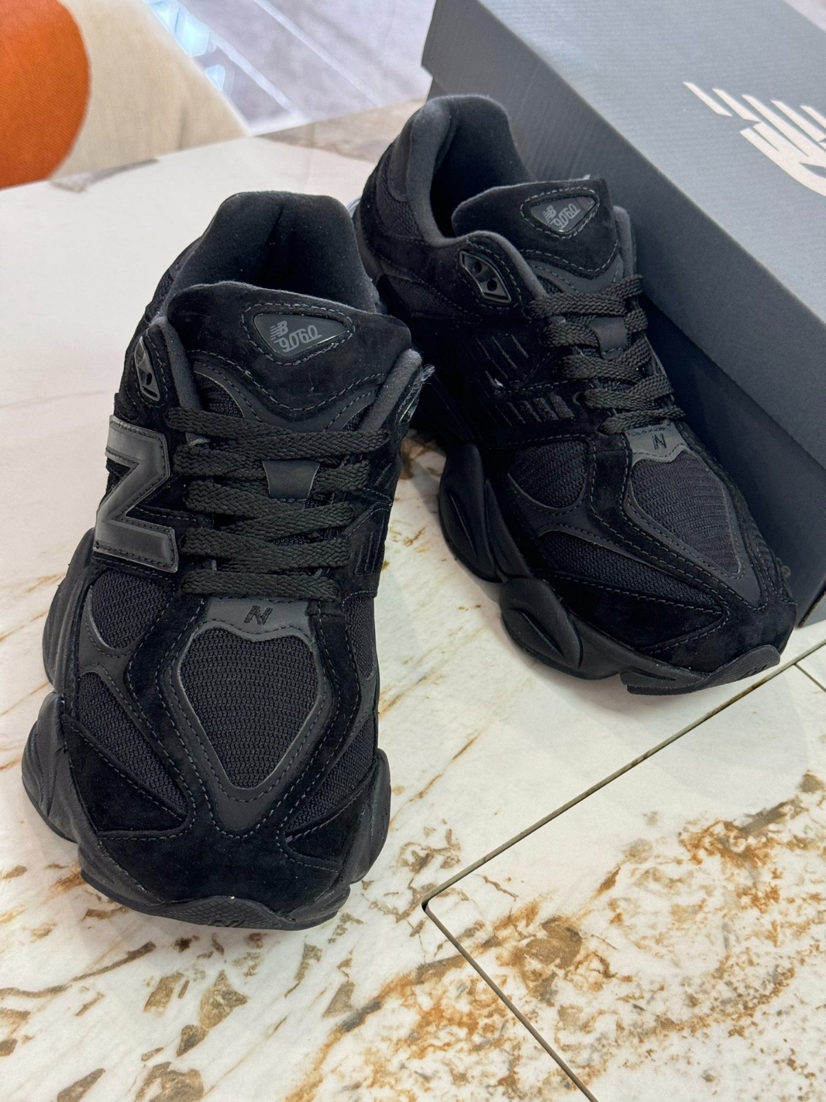 New Balance 9060 Men’s U9060BPM Triple Black Suede Mesh Lifestyle Sneakers