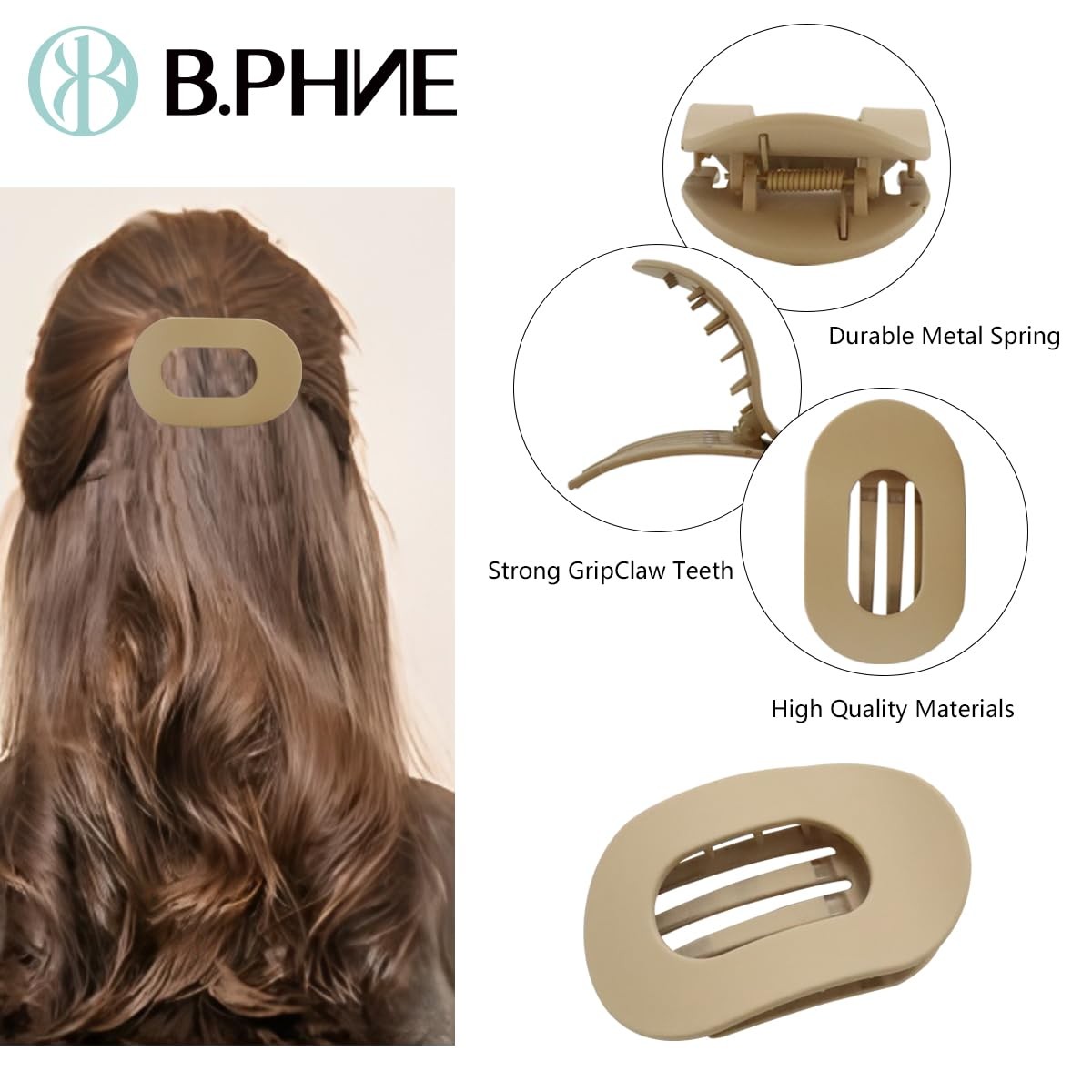 4 Pcs Flat Hair Claw Clips for Women French Clip for Women Thin and Thick Hair