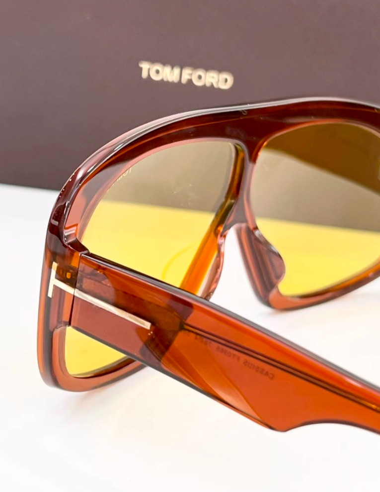 Tom Ford Cassius Sunglasses FT0965 Brown/Yellow 78-4-125mm With Case New