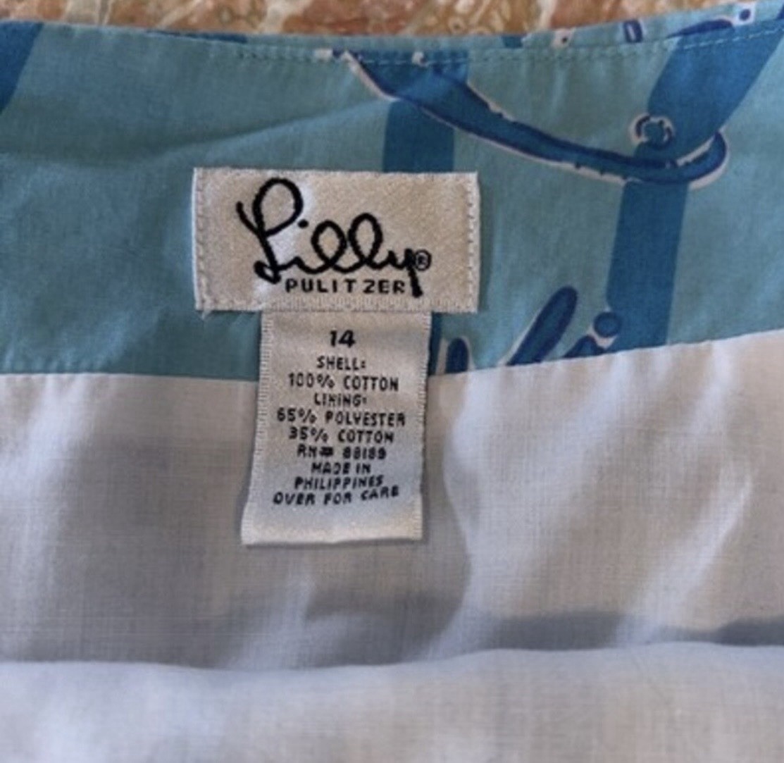 Rare Vintage Lilly Pulitzer Seahorse Print Skirt- Size 14