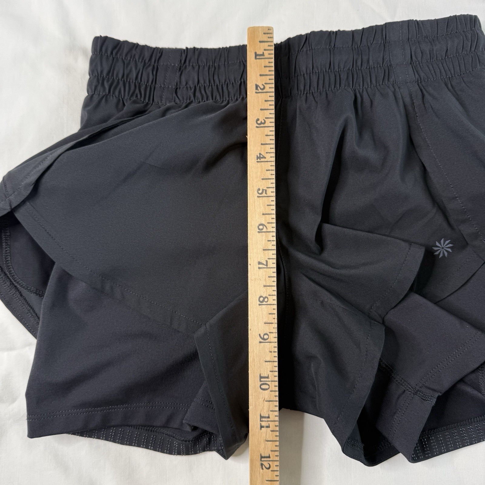 Athleta Ready Set Go 2-in-1 Running Athletic Gym Shorts Lined Black