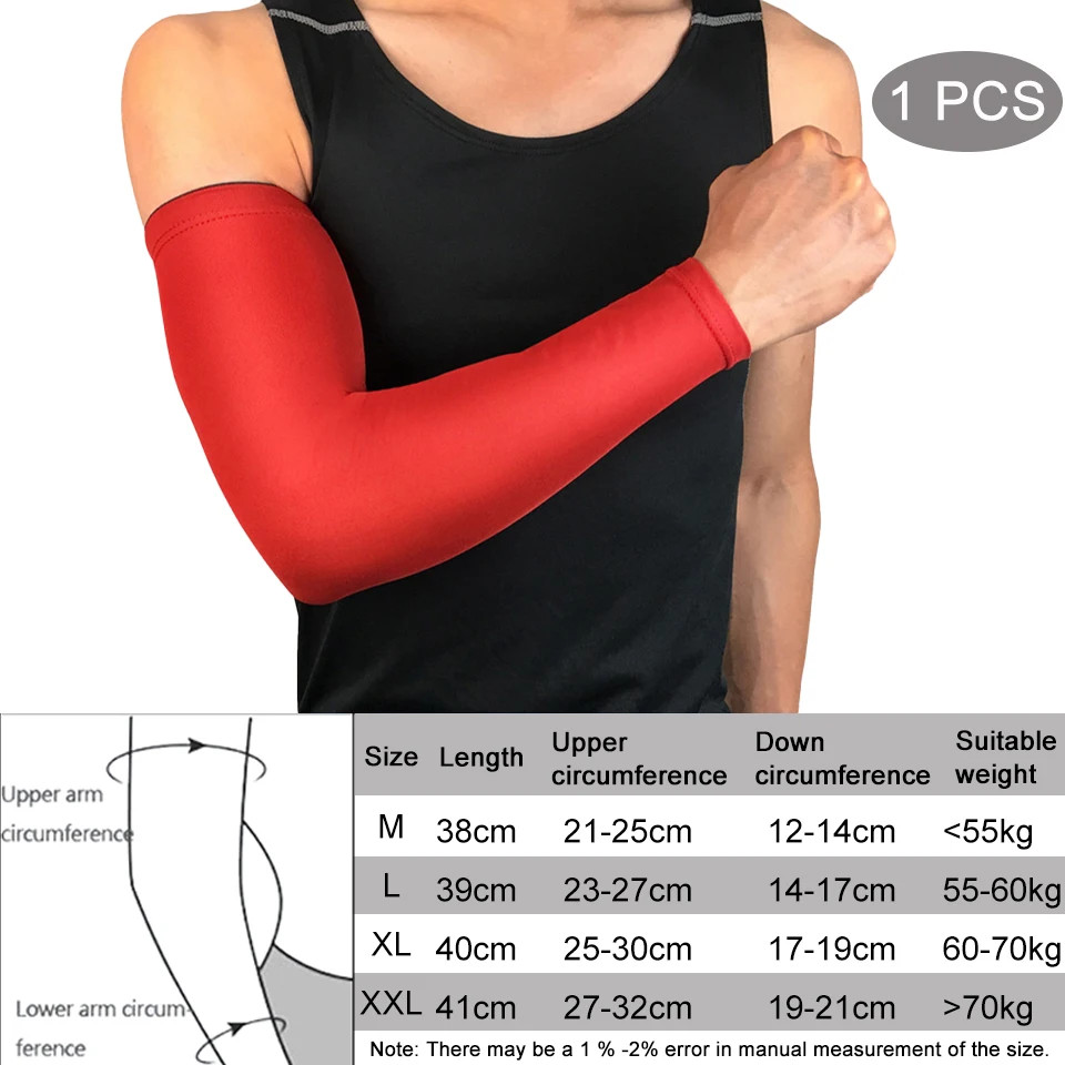 1Pcs Breathable Quick Dry UV Protection Running Arm Sleeves Basketball Elbow Pad