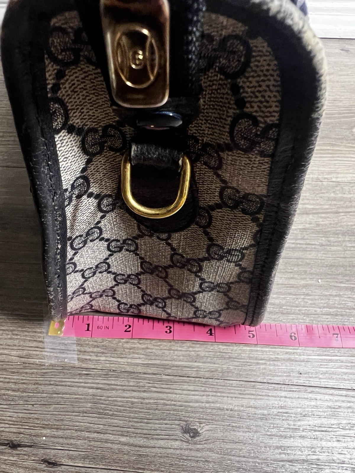 Vintage Gucci GG Supreme Monogram Small Top Handle Tote Navy Italy