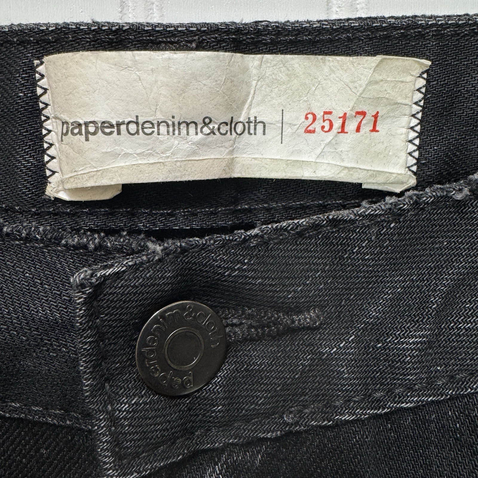 Paper Denim & Cloth Jeans “Eclipse” Black Flare Distressed Low Rise Cotton USA