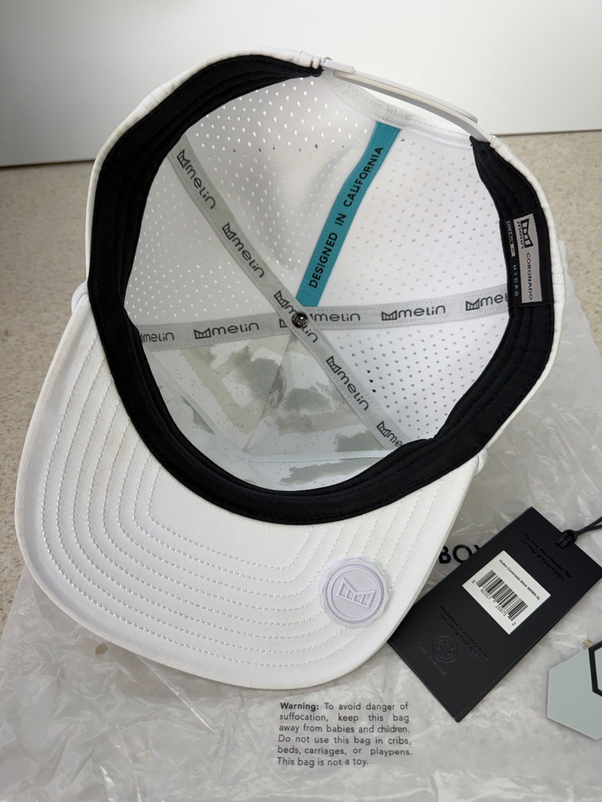 Limited Edition Melin Hydro Coronado Brick Hat WHWH – WHITE ON WHITE – XL