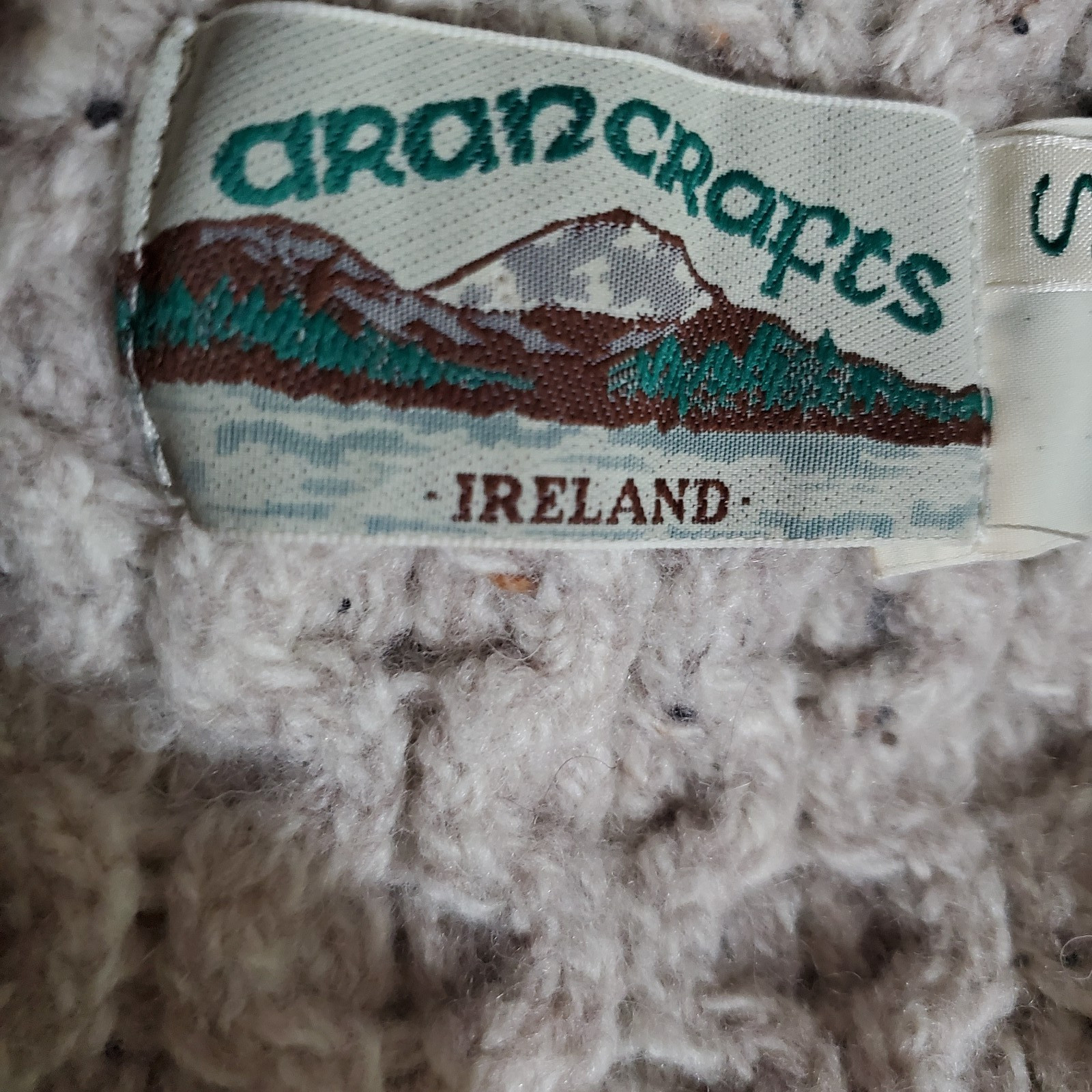 Aran Crafts Ireland Merino Wool Cable Knit Sweater Coat Single Button Womens S