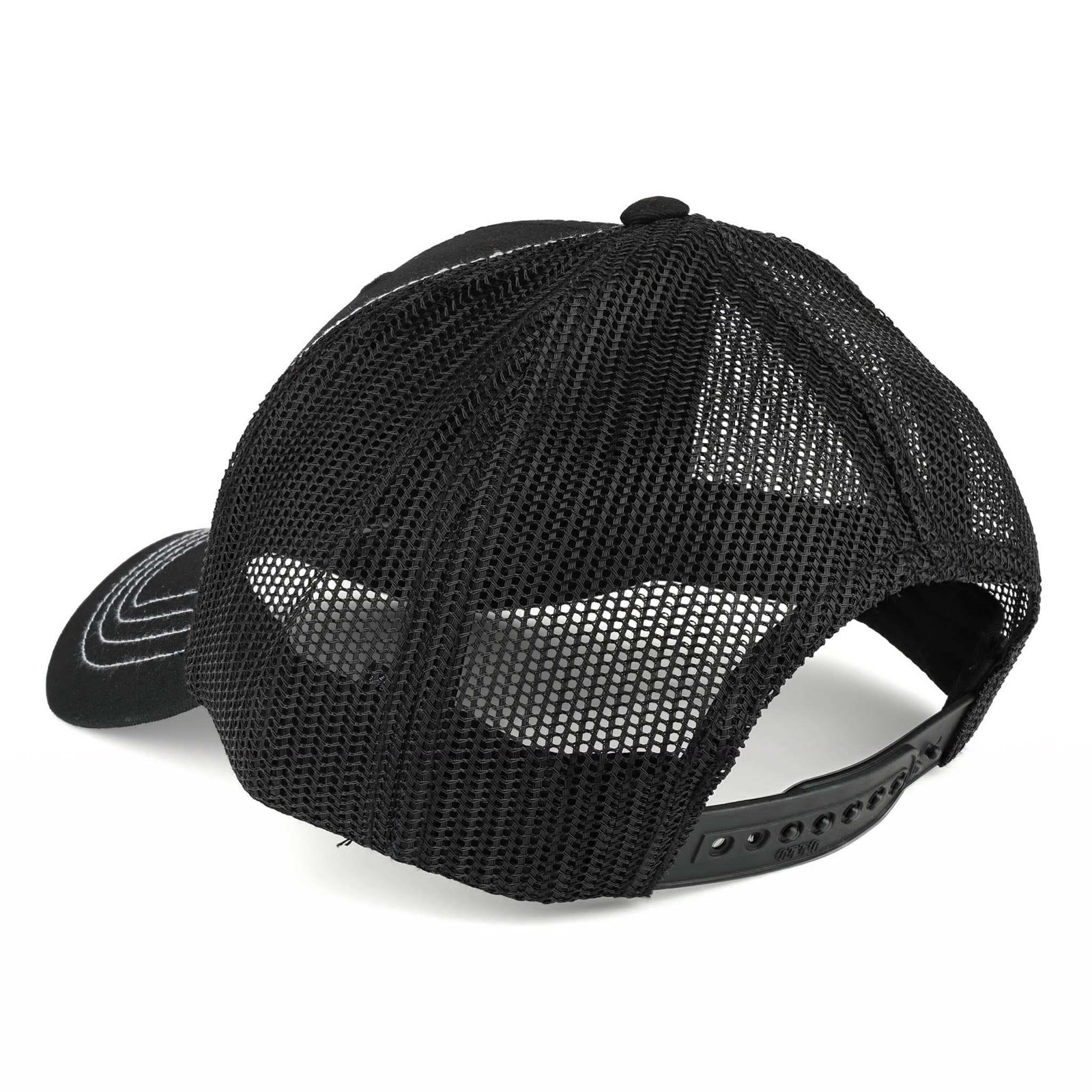 Youth International Harvester Logo Black Mesh Back Hat White Stitching IH66Y