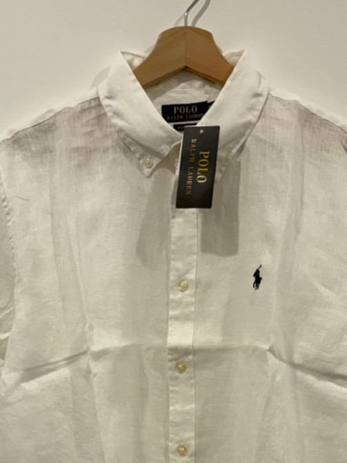 NWT Polo Ralph Lauren Men’s Classic-Fit 100% Linen Shirt Longsleeve WHITE Size M