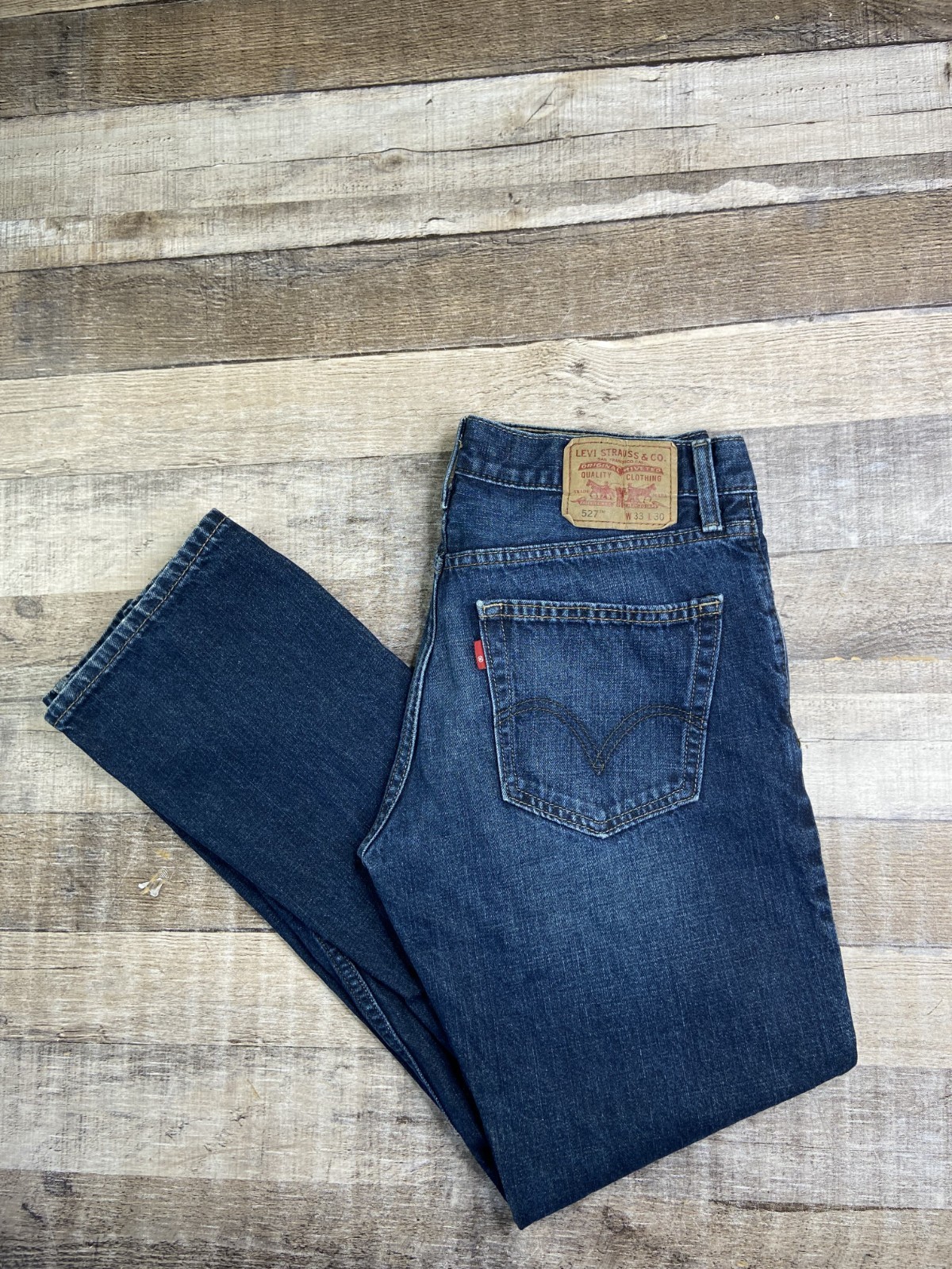 Y2K Levi’s 527 Boot Cut Jeans Mens 33×30 Dark Wash Denim Western Cowboy Work