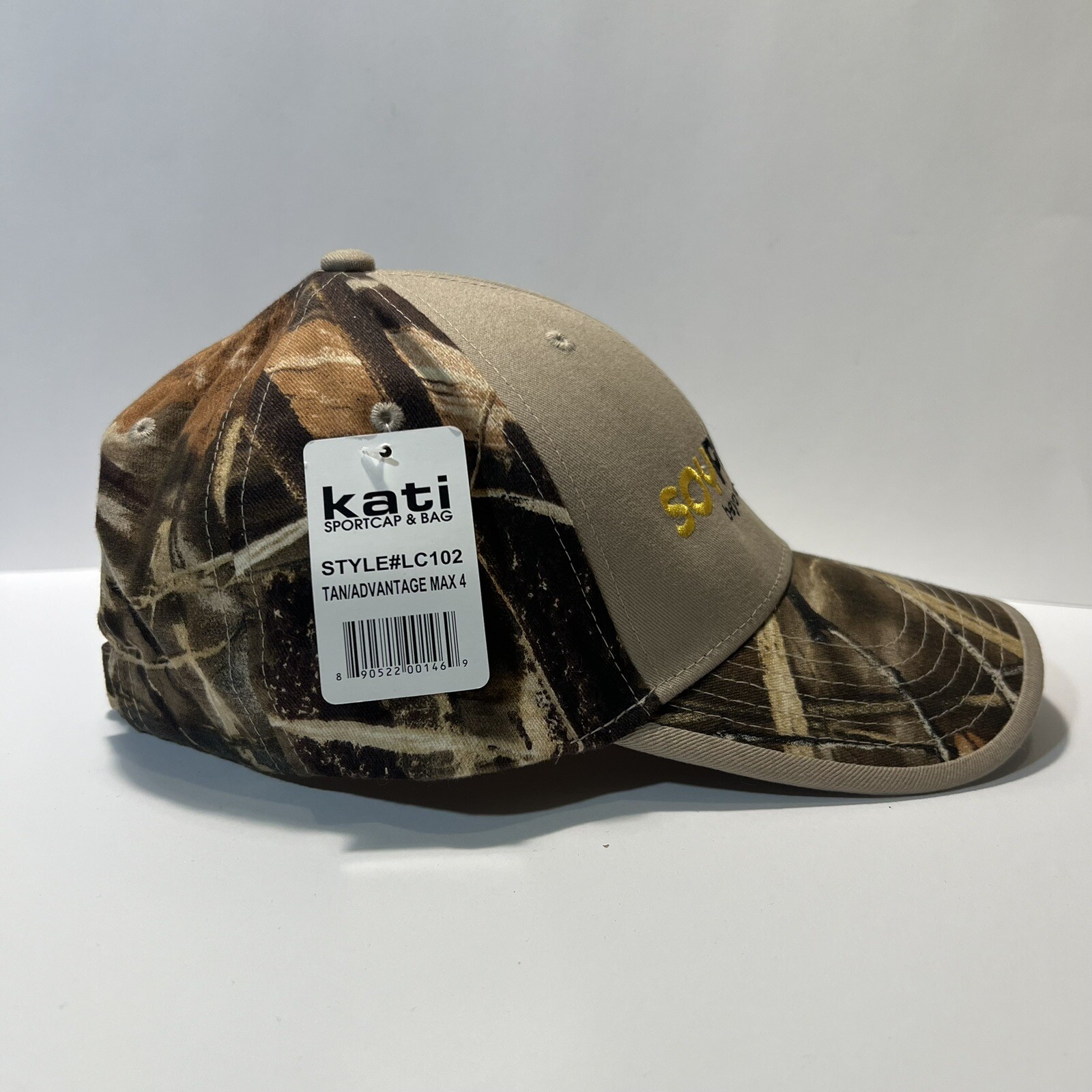 Kati Sportcap SOYPLUS beyond bypass Hat Tan and Camo Adjustable Strap