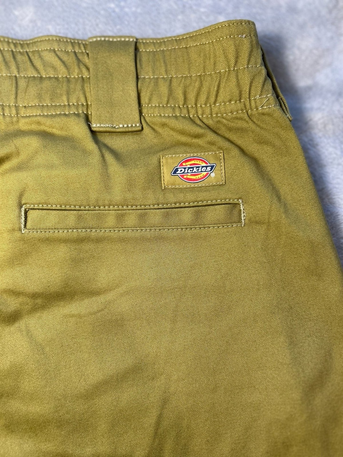 Dickies Slim Fit Elastic Waist Tapered Chino Work Pants Moss Green 30×32