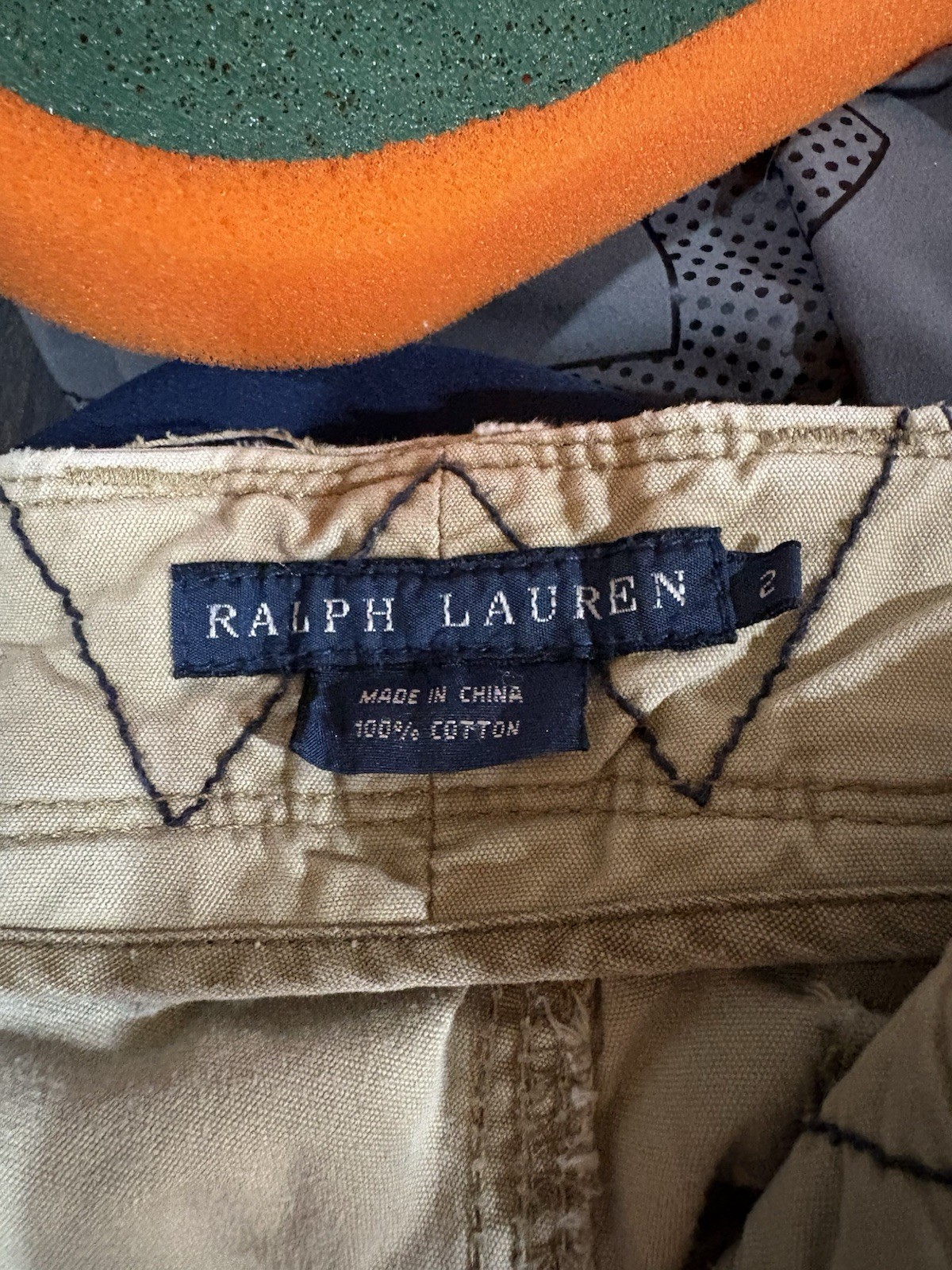 RALPH LAUREN Womens Parachute Pants Sz 2 Multi Pocket Khaki Rare