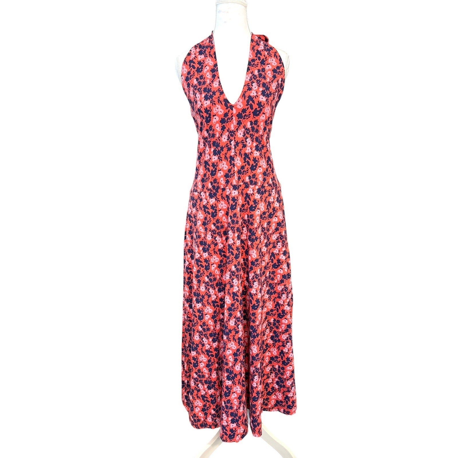Pact Fit & Flare Modern Halter Midi Dress XL Pockets Sustainable Resortwear