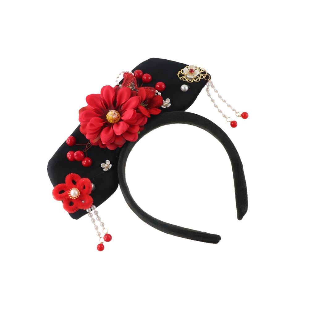 GUEDKIKL Chinese Ancient Hair Hoop Headband, 1 Count (Pack of 1), Red