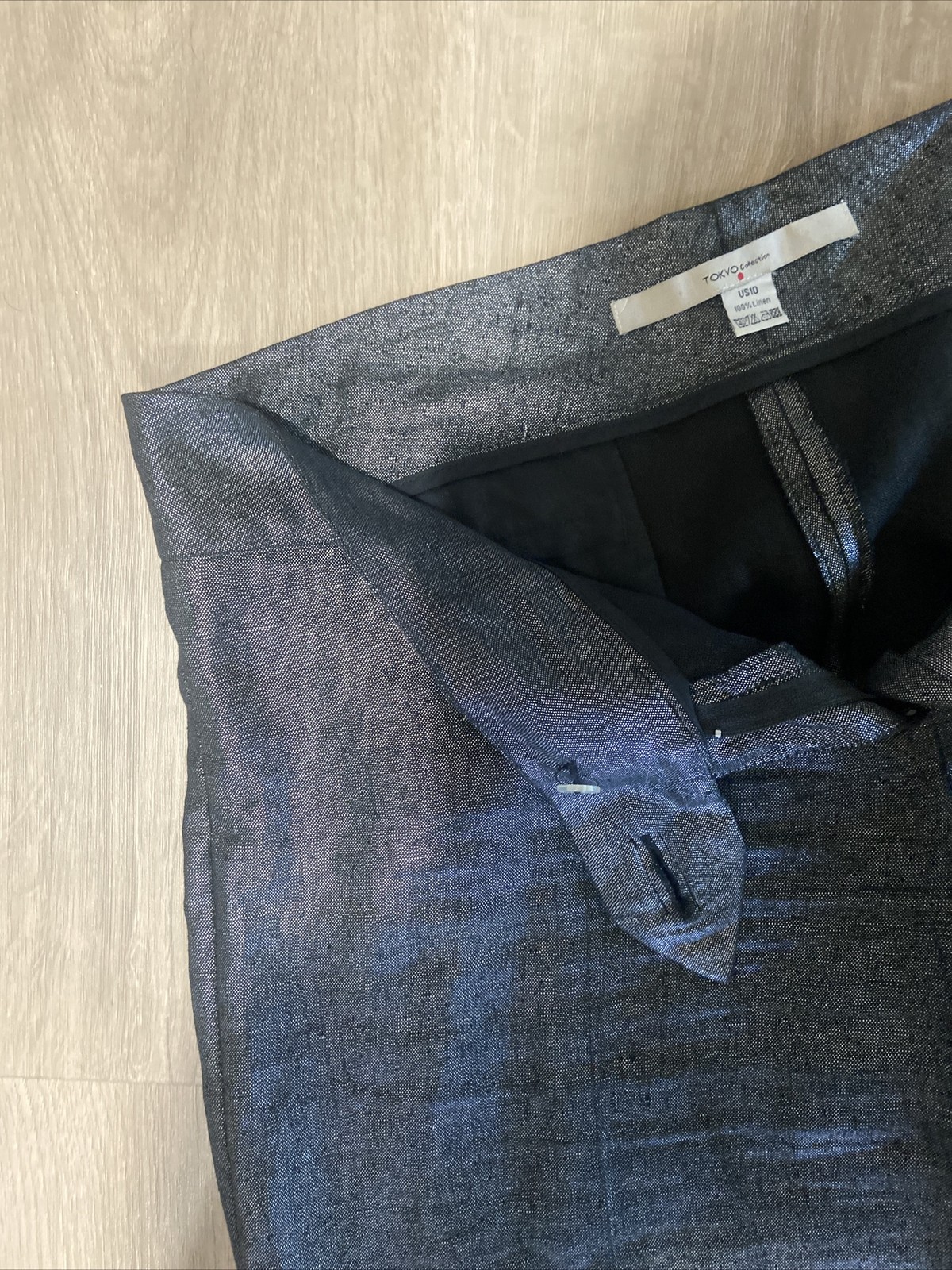 TOKYO COLLECTION 100% Linen Shimmery Wide Leg Pants