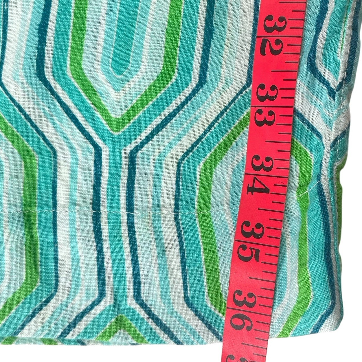 NEW Sigrid Olsen Linen Blend Coastal Beach Pants Womens M Blue Aqua Geometric