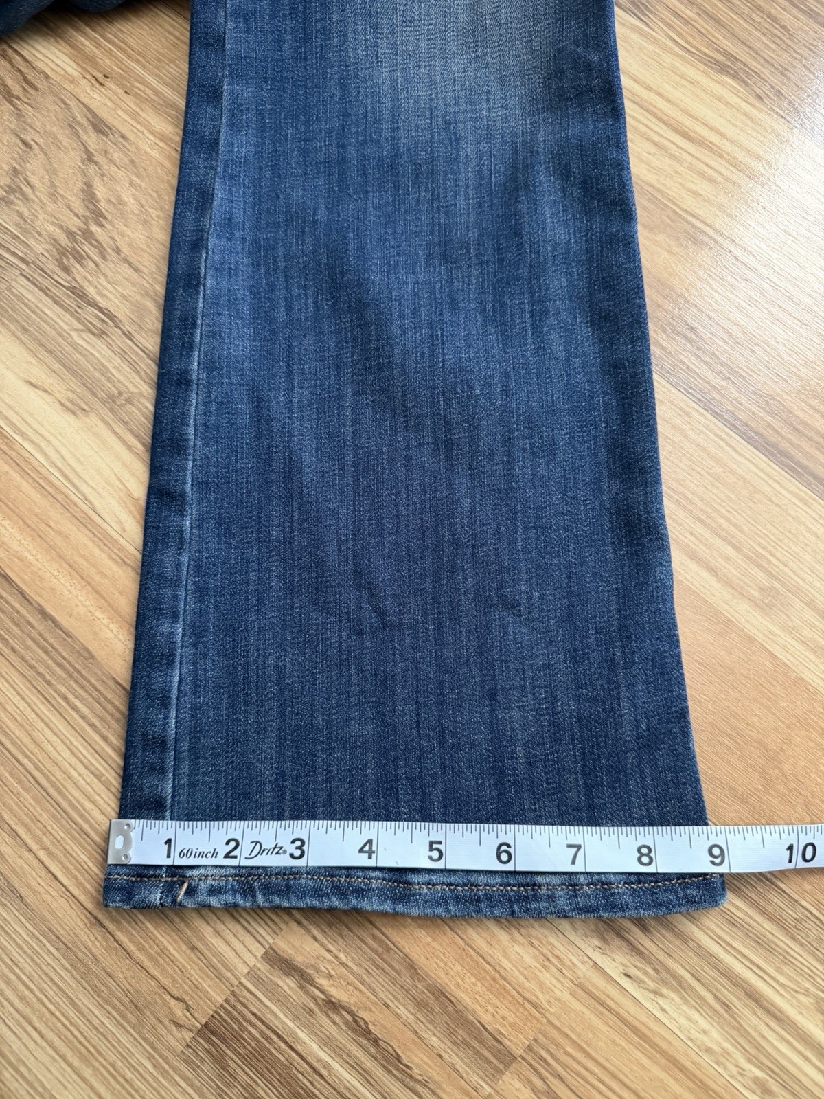 White House Black Market High Rise Embellished Skinny Flare Jeans Dark Blue 4S