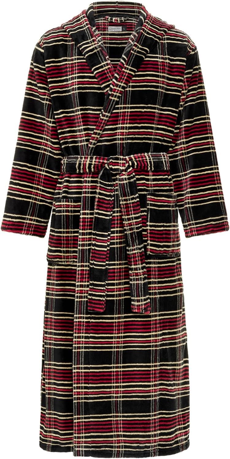 Men’s Extra Thick Plush Fleece Hooded Bathrobe Long Full Length Big & Tall