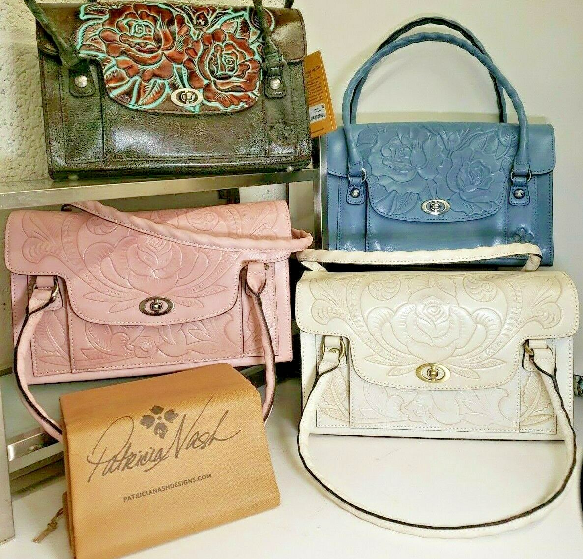 Patricia Nash SANABRIA 12.5 x7.5″ CHOOSE FROM DROP MENU Leather Satchel Handbag