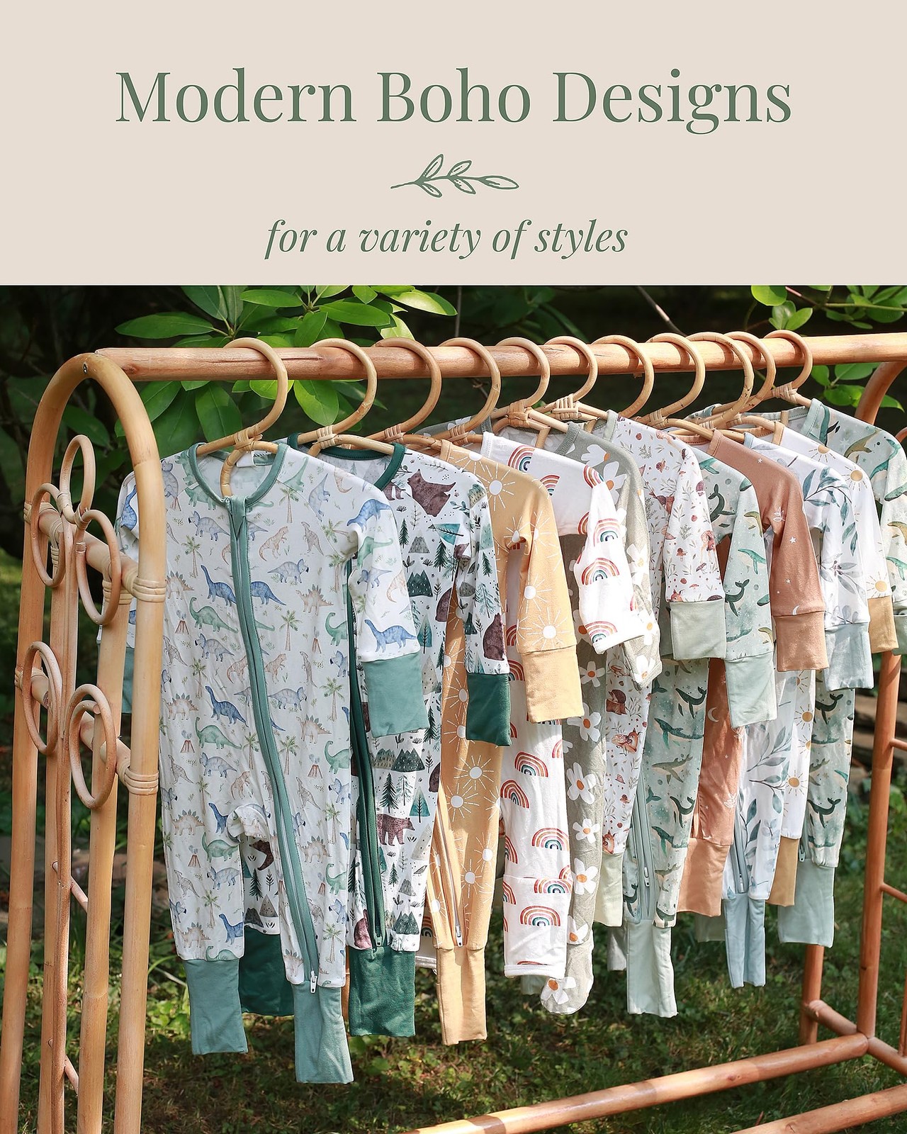 95% Viscose from Bamboo 5% Spandex Baby Sleeper Gift Set – Soft Footie Pajama…