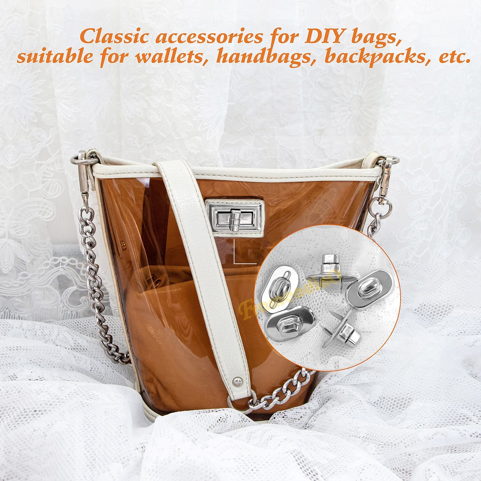 12 Pack Turn Lock Clasp Meal Bag Purse Closure Twist Lock Fasteners for Handbag