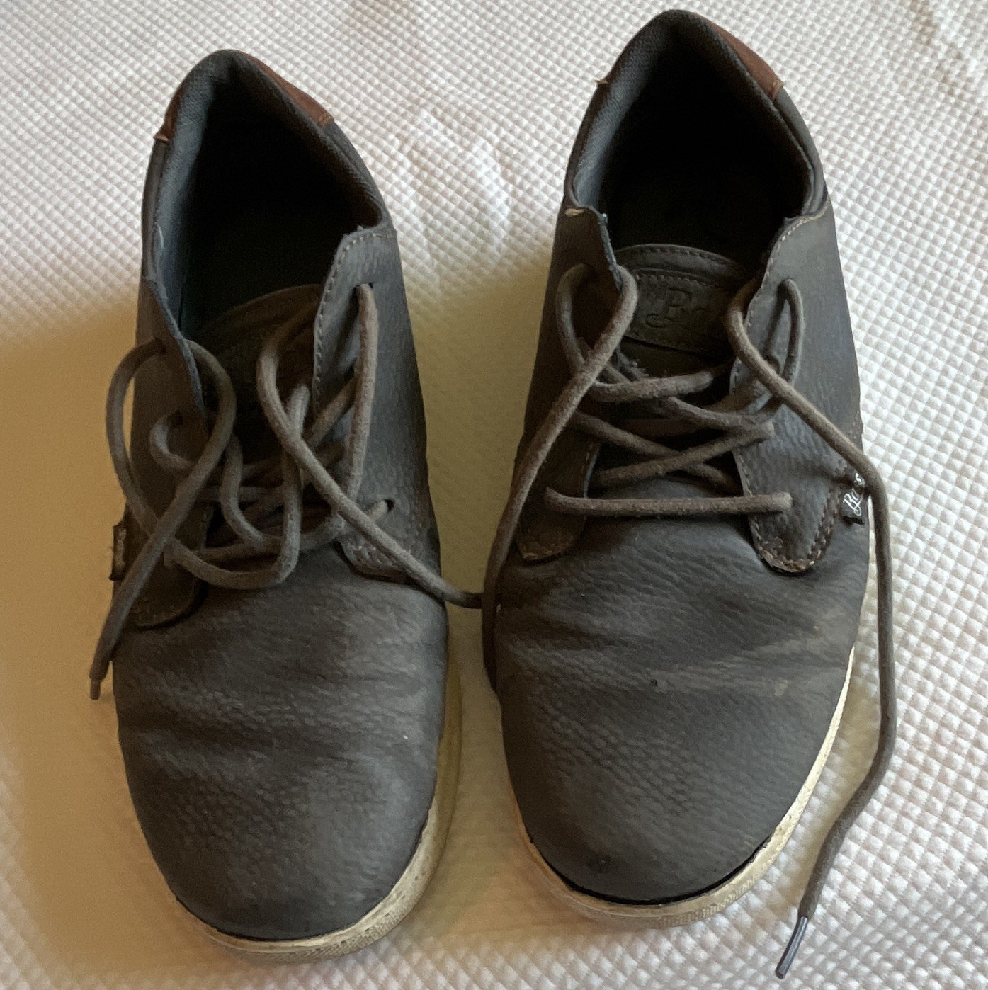 Bass Men’s Gray Lace-Up Casual Sneakers Synthetic Upper Rubber Sole US 9.5