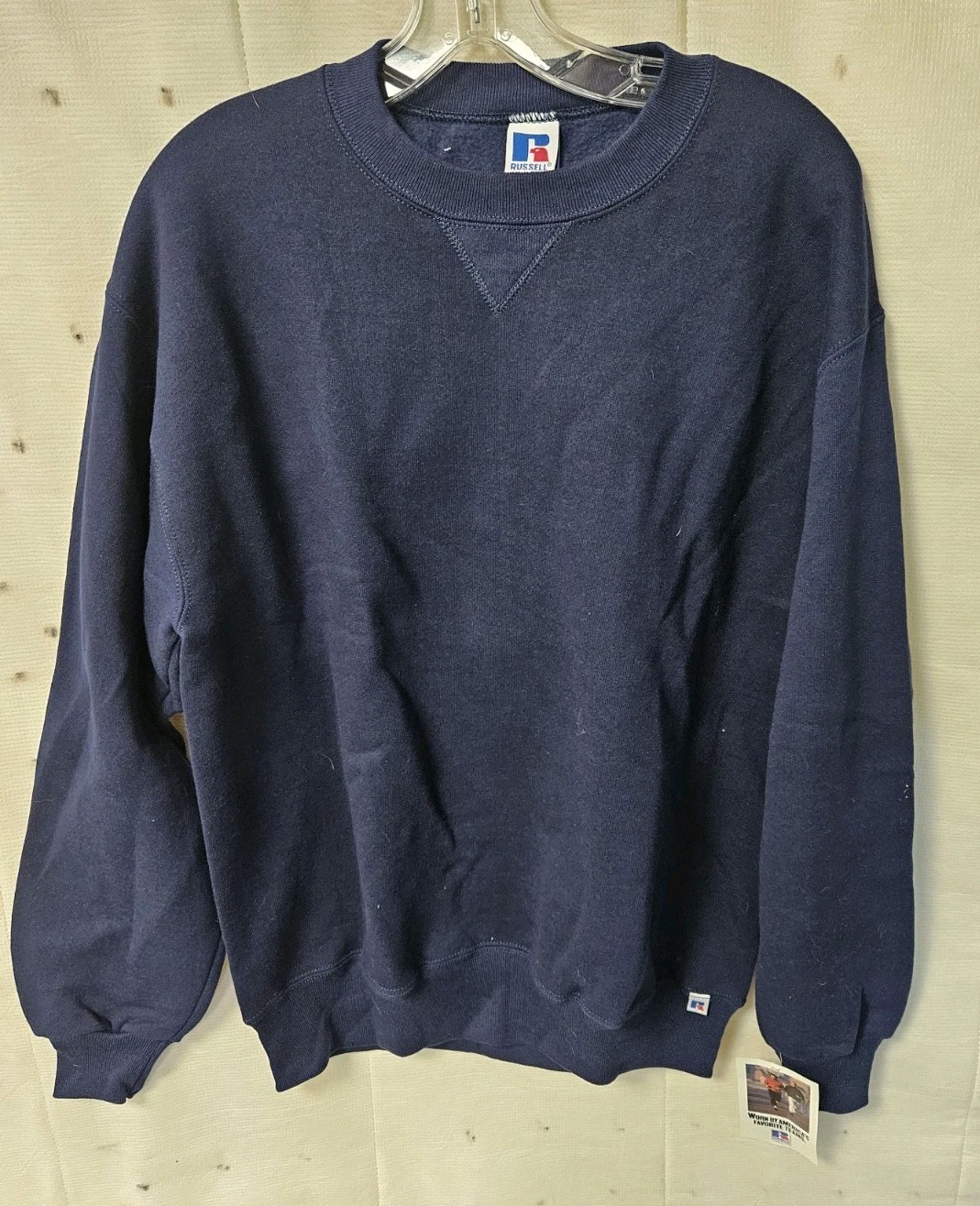 Vintage NWT Russell Athletic Navy Crewneck Pullover Mens L. Y2K. Skate. Gym