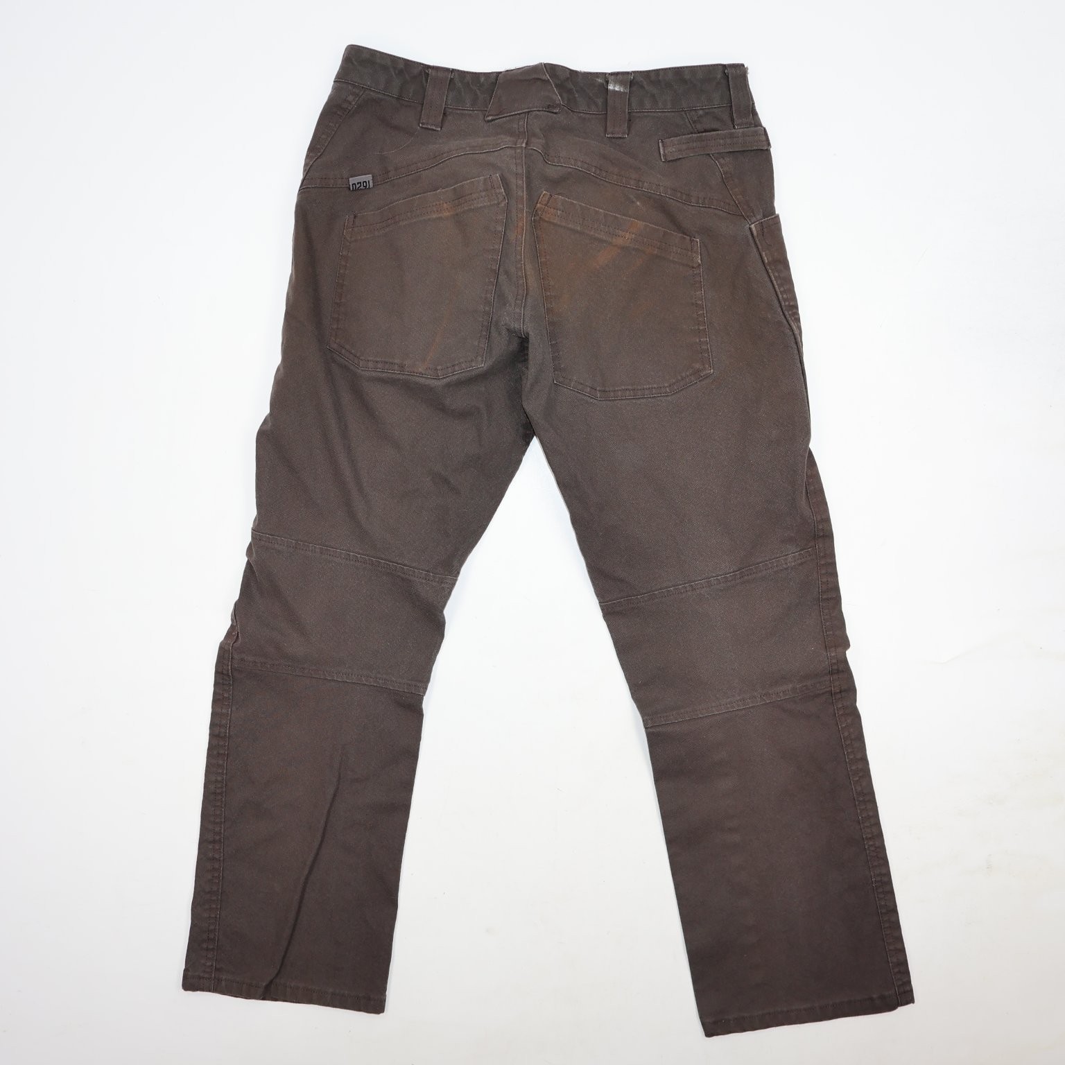 1620 Men’s Brown Cordura Stretch Work Jeans Size 32×28.5 Made in USA Distressed